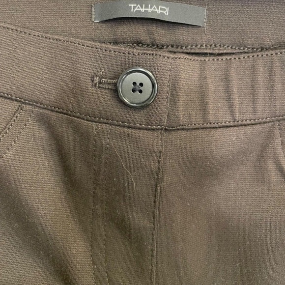Tahari Pull-On Stretch Full Length Women's Dress Pants; Brown; Size S - Picture 3 of 4